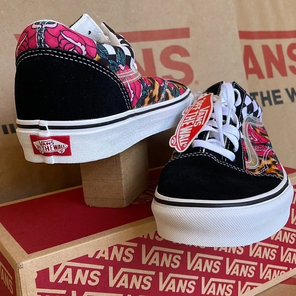 Vans Old Skool Rose Animal check True White/Multi Men’s sneakers - Picture 10 of 16